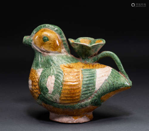 Chinese three-color mandarin duck pot