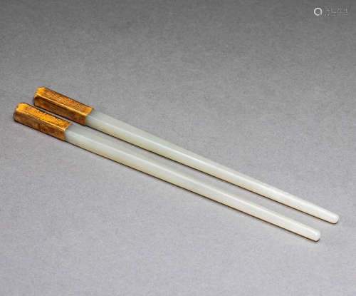 Chinese Hotan jade chopsticks
