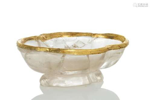 RARE LOBED ROCK CRYSTAL SNUFF DISH