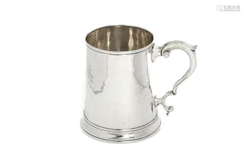 GEORGE III ENGLISH SILVER TANKARD, 232g