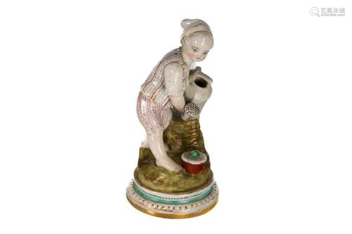 MEISSEN PORCELAIN FIGURE OF A YOUNG BOY