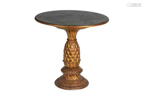 ANTIQUE CARVED GILTWOOD PEDESTAL TABLE