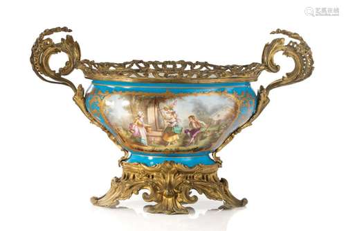 19th C SEVRES STYLE PORCELAIN JARDINIERE