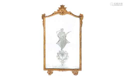 18th C ITALIAN GILTWOOD FRAMED MIRROR