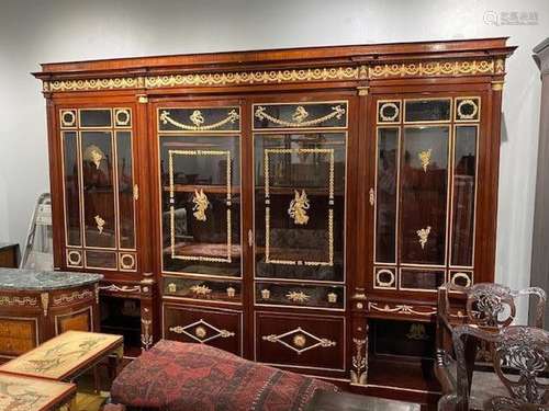 FINE FRENCH EMPIRE BRONZE MOUNTED BOOKCASE