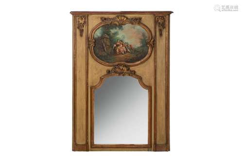 FRENCH PAINTED TRUMEAU MIRROR