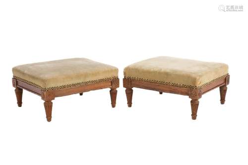 PAIR OF 18th C FRENCH FOOTSTOOLS