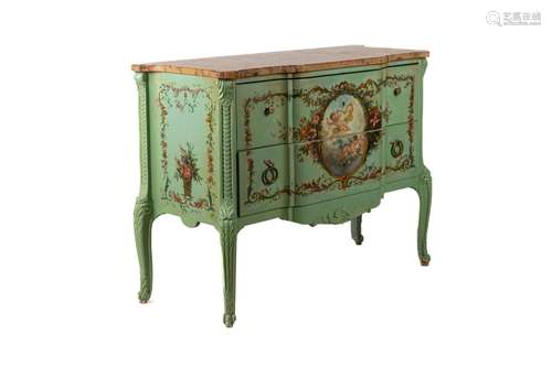 FRENCH PAINTED TWO DRAWER CHEST