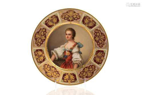 19th C VIENNA PORCELAIN PORTRAIT PLATE