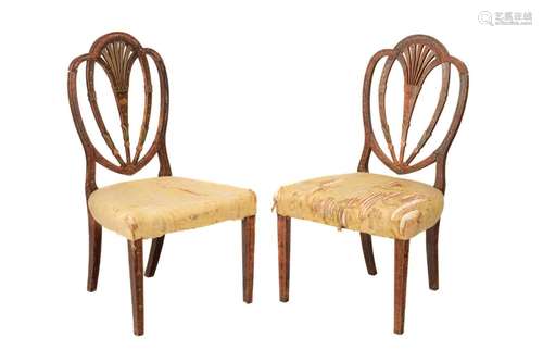 PAIR OF 18th C ENGLISH HEPPLEWHITE PAINTED CHAIRS