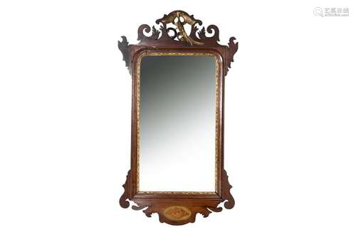 ENGLISH MAHOGANY CHIPPENDALE INFLUENCED MIRROR