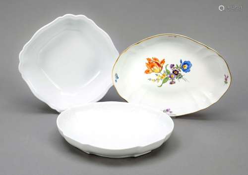Three bowls, Meissen, 20th century,