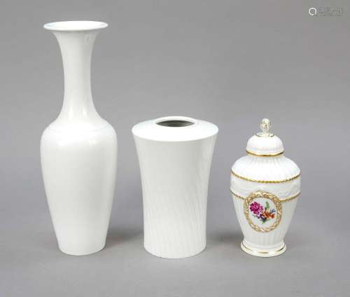 Three vases, KPM Berlin, marks 1962