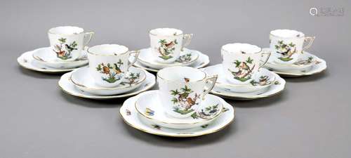 Six three-piece coffee sets, Herend