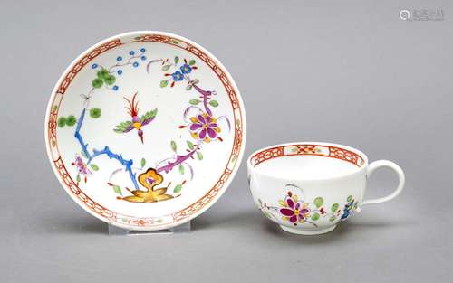 Coffee cup and saucer, Meissen, mar