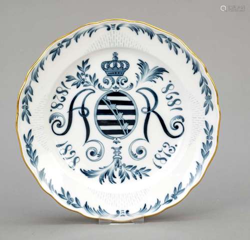 Jubilee plate, Meissen. Pommel swor