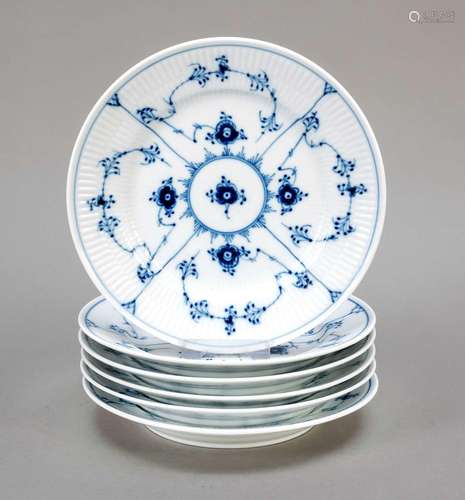 Six dessert plates, Royal copenhage