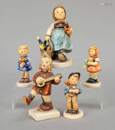 Five Hummel figurines, Goebel, Oesl