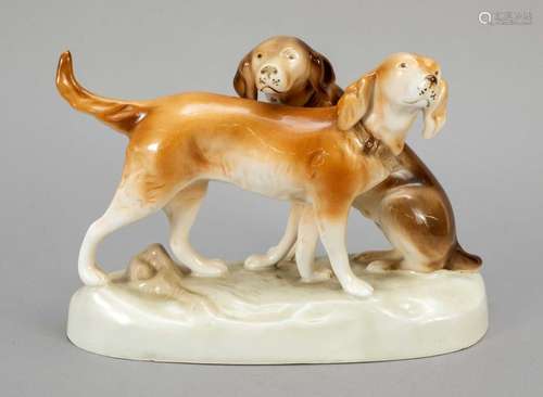 Pair of dogs, Royal Dux, Czechoslov