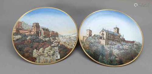 Pair of large wall plates, Villeroy