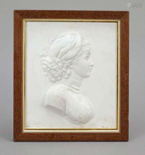 Relief plate with profile portrait