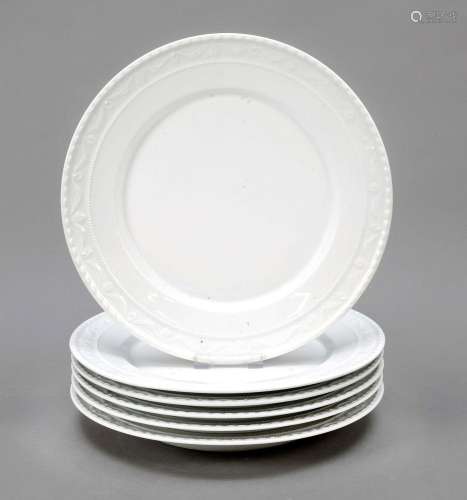Six flat dinner plates, KPM Berlin,