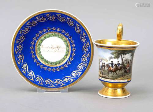 Military cup, KPM Berlin, 1820-30s,