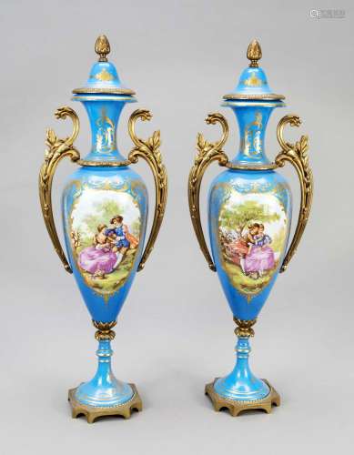 Pair of tall grand vases, Sevres im