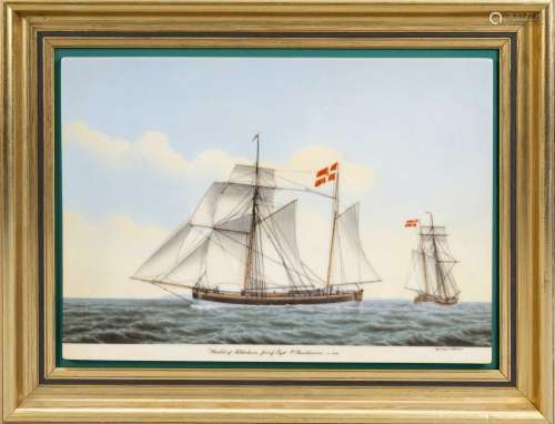 Picture plate with sailing ship por