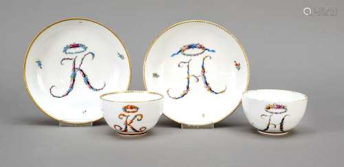 Pair of tea cups with saucers, Meis