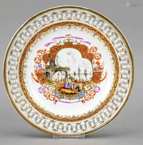 Breakthrough plate, Meissen, knob p