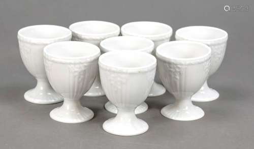 Eight egg cups, KPM Berlin, marks 1