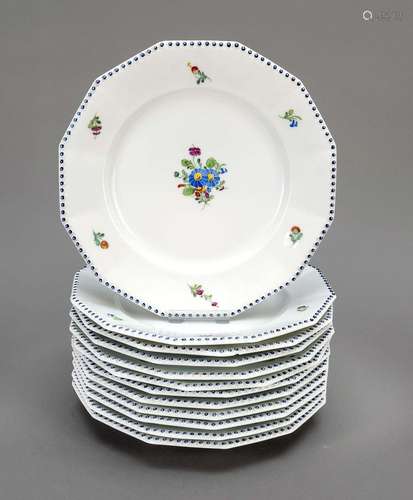 Set of 12 dinner plates, Nymphenbur