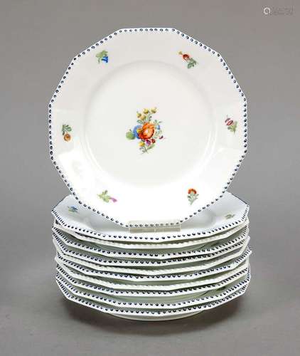 Set of 11 bread plates, Nymphenburg