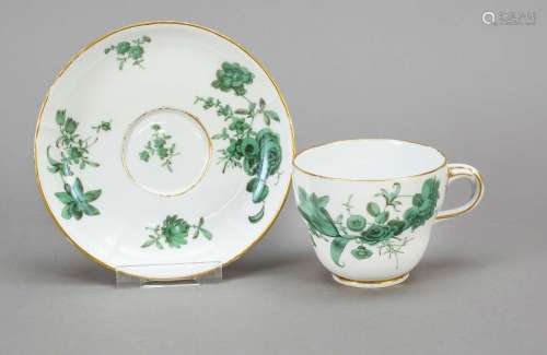Coffee cup and saucer, Meissen, mar
