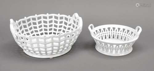 Two round basket bowls, Fürstenberg