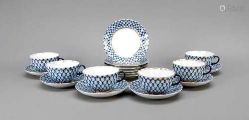 Six three-piece tea sets, Lomonosso