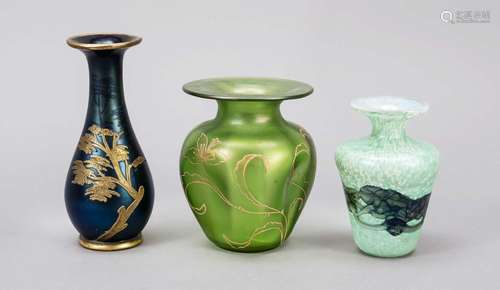 Group of three small vases, 20th ce