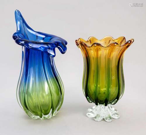 Two vases, 20th century, different