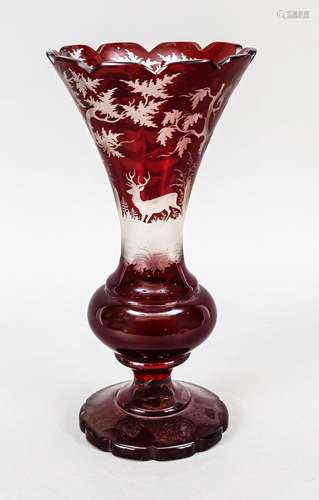 Vase, Bohemia, c. 1900, flower-shap