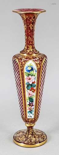 Glass vase, c. 1900, round stand, c