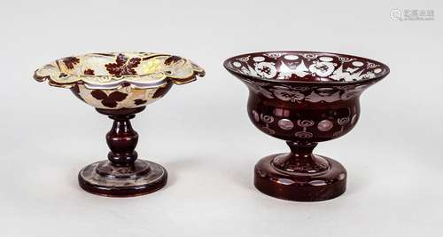 Two round footed bowls, around 1900