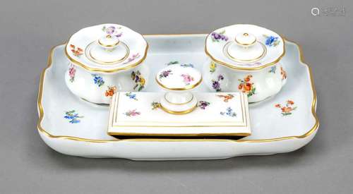 Writing set, 4 pieces, Meissen, var