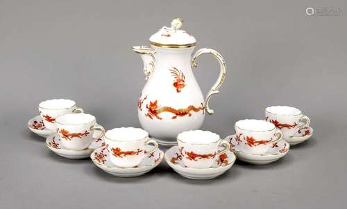 Mocha service, 13 pieces, Meissen,