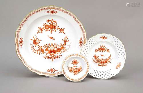 Three pieces Meissen, 20th century,