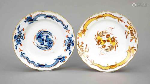 Two plates, Meissen, form New Cutou