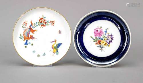 Two wall plates, Meissen, marks aft