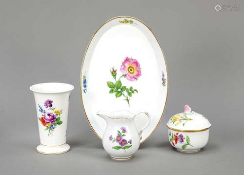 Four pieces Meissen, marks after 19