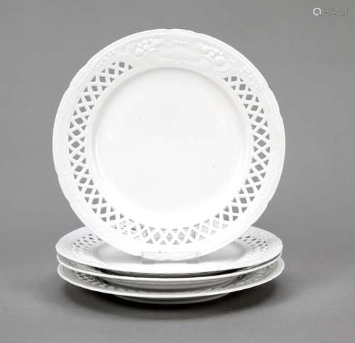 Four plates, KPM Berlin, marks 1962