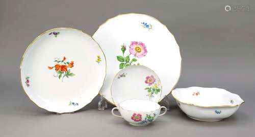 Set of 5, Meissen, knob swords 1850